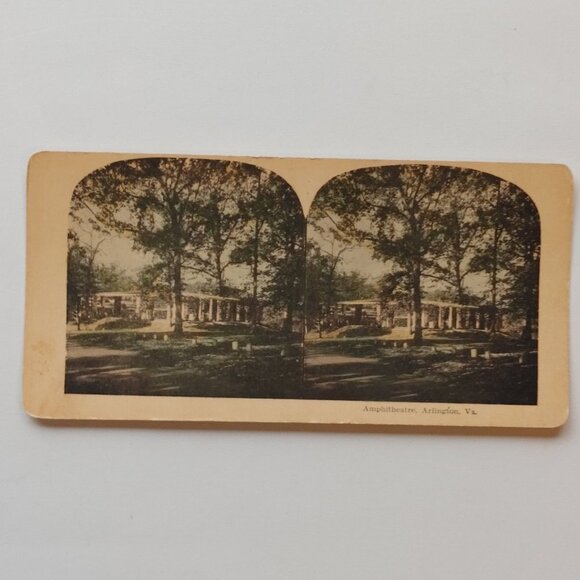 Antique Stereograph Card Amphitheatre Arlington Virginia Outdoor Scene - Picture 1 of 3